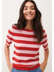 More & More Sweter w kolorze jasnoróżowo-czerwonym rozmiar: 34. Czerwone swetry More & More, bez wzorów, ze splotem, bez ramiączek. Za 131.74 zł.