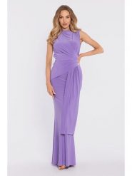 Made of emotion Sukienka w kolorze fioletowym rozmiar: XL. Różowe sukienki Made Of Emotion, xl, bez wzorów, bez kołnierzyka, bez ramiączek, maxi, kopertowe. Za 254.99 zł.