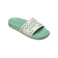 Sandały dla Kobiety SLIPPY IV. Zielone sandały Roxy, bez wzorów, z gumy, sportowe, bez obcasa, bez zapięcia. Za 139.99 zł.