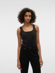 Vero Moda Top w kolorze czarnym rozmiar: XXL. Czarne topy Vero Moda, xxl, bez wzorów, bez kołnierzyka, bez ramiączek. Za 66.00 zł.