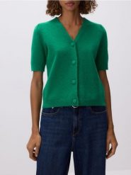 Kardigan z wełną - zielony. Zielone kardigany Reserved, l, bez wzorów, z dzianiny. Za 129.99 zł.