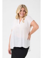 KAFFE curve Bluzka w kolorze białym rozmiar: 48. Białe bluzki KAFFE curve, bez wzorów, bez kołnierzyka, bez ramiączek. Za 60.99 zł.
