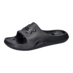 Klapki damskie Under Armour Locker V. Czarne klapki Under Armour, bez wzorów, z materiału, bez obcasa. Za 123.30 zł.