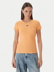 HUGO T-Shirt Easy 50523924 Pomarańczowy Slim Fit. Brązowe t-shirty Hugo, m, bez wzorów, z bawełny, bez kołnierzyka, bez ramiączek. Za 199.99 zł.