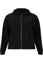 Damska bluza z kapturem zapinana na zamek Q Sportswear Tiamo. Czarne bluzy ENDURANCE Q, bez wzorów, z materiału, z kapturem. Za 382.40 zł.
