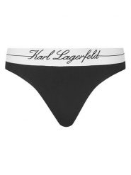 KARL LAGERFELD Stringi A1W47095 Czarny. Czarne stringi KARL LAGERFELD, bez wzorów, z bawełny. Za 129.99 zł.
