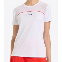 Koszulka tenisowa damska Diadora L. SS Core T-Shirt. Białe t-shirty Diadora, l, bez wzorów, bez kołnierzyka, bez ramiączek. Za 110.00 zł.