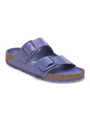 Birkenstock Skórzane klapki "Arizona" w kolorze fioletowym rozmiar: 38. Różowe klapki Birkenstock, bez wzorów, z otwartym noskiem, bez obcasa. Za 414.33 zł.