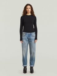 G-Star Dżinsy - Boyfriend fit - w kolorze niebieskim rozmiar: W25/L/30. Niebieskie jeansy G-Star, l, z aplikacjami, z podwyższonym stanem. Za 192.40 zł.