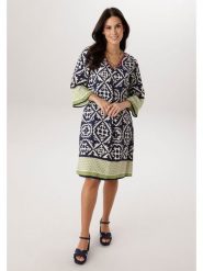 Aniston Sukienka w kolorze granatowo-zielonym rozmiar: 44. Niebieskie sukienki Aniston, bez wzorów, z wiskozy, bez kołnierzyka, bez ramiączek, midi. Za 173.99 zł.