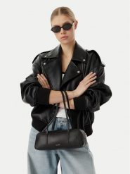 Calvin Klein Torebka Foil Logo Bauletto LV04F3636G Czarny. Czarne torebki klasyczne Calvin Klein, bez wzorów, ze skóry, bez dodatków. Za 489.99 zł.