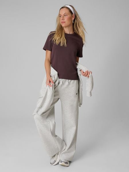 4F T-shirt regular gładki damski - brązowy S. Brązowe t-shirty 4f, m, bez wzorów, z bawełny, bez kołnierzyka, bez ramiączek. Za 69.99 zł.