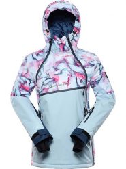 Alpine Pro Kurtka narciarska "Omeqa" w kolorze miętowym ze wzorem rozmiar: M. Zielone kurtki narciarskie Alpine Pro, m, bez wzorów, bez kaptura, narciarskie. Za 434.85 zł.