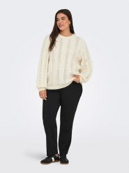 ONLY Sweter w kolorze kremowym rozmiar: S-42/44. Brązowe swetry Only, s, bez wzorów, ze splotem, bez ramiączek. Za 119.12 zł.