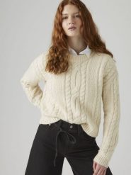 Levi's Sweter w kolorze kremowym rozmiar: L. Brązowe swetry Levi's®, l, bez wzorów, z wełny, bez ramiączek. Za 150.72 zł.