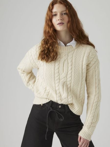 Levi's Sweter w kolorze kremowym rozmiar: L. Brązowe swetry Levi's®, l, bez wzorów, z wełny, bez ramiączek. Za 184.30 zł.