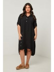 Curvy Lady Sukienka w kolorze czarnym rozmiar: 48/50. Czarne sukienki Curvy Lady, bez wzorów, klasyczne, bez kołnierzyka, bez ramiączek, midi. Za 154.79 zł.