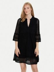 Vero Moda Sukienka letnia Honey 10275875 Czarny Relaxed Fit. Czarne sukienki Vero Moda, na lato, s, bez wzorów, z bawełny, bez kołnierzyka, bez ramiączek. Za 99.99 zł.