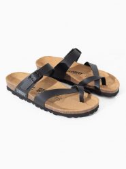 Sunbay Japonki "Tulipe" w kolorze czarnym rozmiar: 37. Czarne klapki Sunbay, bez wzorów, ze skóry, z otwartym noskiem, bez obcasa. Za 95.69 zł.