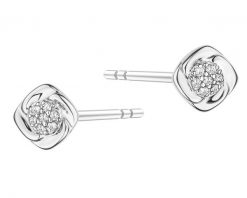 Kolczyki z białego złota z diamentami - 0,05 ct - próba 585. Białe kolczyki Apart, z diamentem, złote. Za 1,369.00 zł.