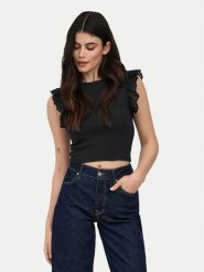 ONLY Top Mathilda 15308890 Czarny Regular Fit. Czarne topy Only, m, bez wzorów, z bawełny, bez kołnierzyka, bez ramiączek. Za 99.99 zł.