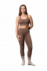 Premium zestaw sportowy – legginsy i biustonosz sportowy. Szare legginsy MEWAVE, l, bez wzorów, z materiału, z podwyższonym stanem. Za 216.00 zł.