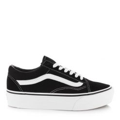 Sneakers Vans Old Skool Platform czarno-białe. Białe trampki Vans, bez wzorów, bez zapięcia. W wyprzedaży za 331.10 zł.