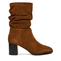 Botki Beverly Hills Polo Club. Brązowe botki Beverly Hills Polo Club, bez wzorów, bez obcasa, na słupku, bez zapięcia. Za 469.99 zł.