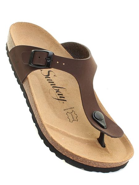 Sunbay Japonki "Camelia" w kolorze brązowym rozmiar: 39. Brązowe klapki Sunbay, bez wzorów, z otwartym noskiem, bez obcasa. Za 159.95 zł.