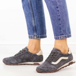Szare skórzane półbuty damskie Vinceza 79638. Szare obuwie sportowe VINCEZA, na jesień, z dresówki, bez zapięcia, trekkingowe. Za 229.00 zł.