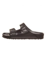 Birkenstock Klapki "Arizona" w kolorze czarnym rozmiar: 41. Czarne klapki Birkenstock, bez wzorów, z otwartym noskiem, bez obcasa. Za 206.91 zł.