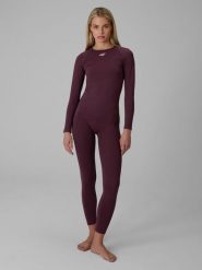 4F Bielizna termoaktywna bezszwowa (dół) damska - burgundowa M/L. Czerwona bielizna sportowa 4f, l, bez wzorów, z materiału. Za 129.99 zł.