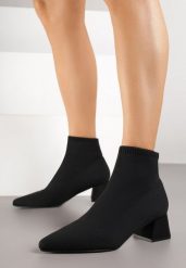 Czarne Botki na Stożkowym Obcasie z Elastyczną Cholewką Tulasea. Czarne botki Born2be, bez wzorów, z jeansu, bez obcasa, na obcasie, bez zapięcia. Za 129.99 zł.