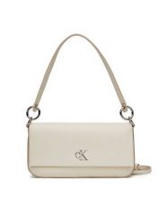 Calvin Klein Jeans Torebka Minimal Monogram Shoulder Pouch LV04K3161G Biały. Białe torebki klasyczne Calvin Klein Jeans, bez wzorów, z jeansu, bez dodatków. Za 449.99 zł.