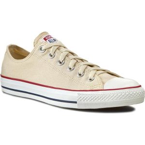 Trampki CONVERSE - All Star Ox M9165 Unbleach Wht. Brązowe trampki Converse, bez wzorów, z materiału, bez zapięcia. W wyprzedaży za 219.00 zł.