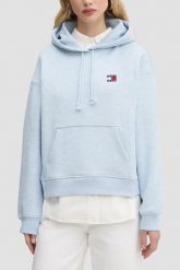 TOMMY JEANS Błękitna damska bluza, Rozmiar XS. Niebieskie bluzy sportowe Tommy Jeans, s, bez wzorów, z jeansu, z kapturem. W wyprzedaży za 339.99 zł.