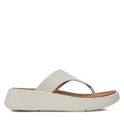 Japonki FitFlop. Białe klapki FitFlop, bez wzorów, bez obcasa. Za 309.99 zł.