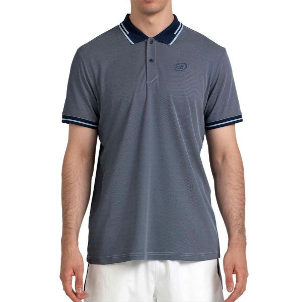 BULLPADEL TENFE Hombre (Polo). Niebieskie koszulki polo bullpadel, xl, bez wzorów, bez kołnierzyka, bez ramiączek. Za 213.75 zł.