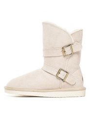 ISLAND BOOT Botki zimowe "Candace" w kolorze kremowym rozmiar: 38. Brązowe botki Island Boot, na zimę, bez wzorów, z materiału, bez obcasa, bez zapięcia. Za 129.57 zł.