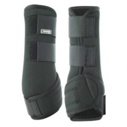 Neoprenowe getry ujeżdżeniowe dla koni Horze. Czarne legginsy sportowe HORZE, l, bez wzorów, z jersey, do jazdy konnej. Za 159.50 zł.