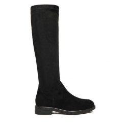 Kozaki Lasocki. Czarne kozaki Lasocki, bez obcasa, na płaskiej podeszwie, bez zapięcia. Za 299.99 zł.