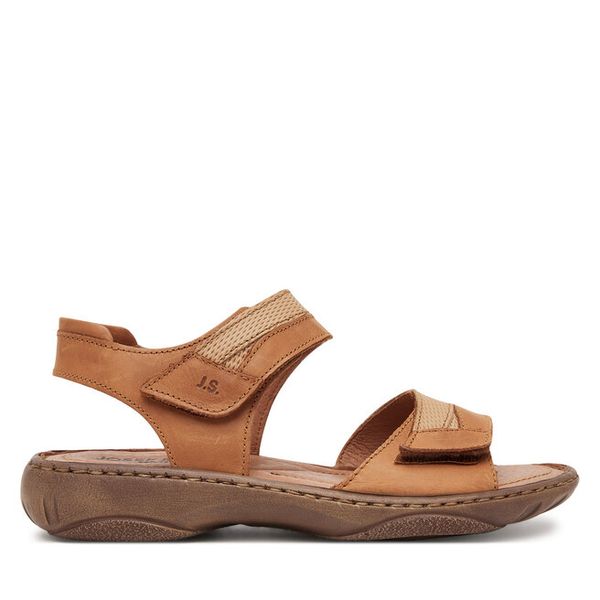 Sandały Josef Seibel. Brązowe sandały Josef Seibel, bez wzorów, bez obcasa, na płaskiej podeszwie, bez zapięcia. Za 259.99 zł.