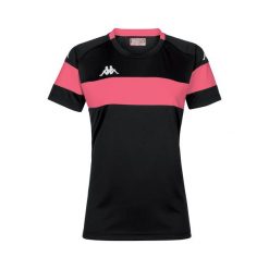 Damski jersey Kappa Dareta. Czarne koszulki sportowe Kappa, bez wzorów, z jersey, bez ramiączek, na fitness i siłownię. W wyprzedaży za 65.20 zł.
