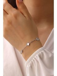 Miu Silver Srebrna bransoletka z masą perłową rozmiar: onesize. Białe bransoletki Miu Silver, z perłą, srebrne. Za 121.99 zł.