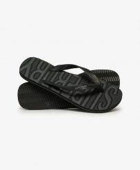 Superdry Core Logo Klapki z gumy – Black. Czarne klapki Superdry, bez wzorów, z gumy, bez obcasa. Za 87.60 zł.
