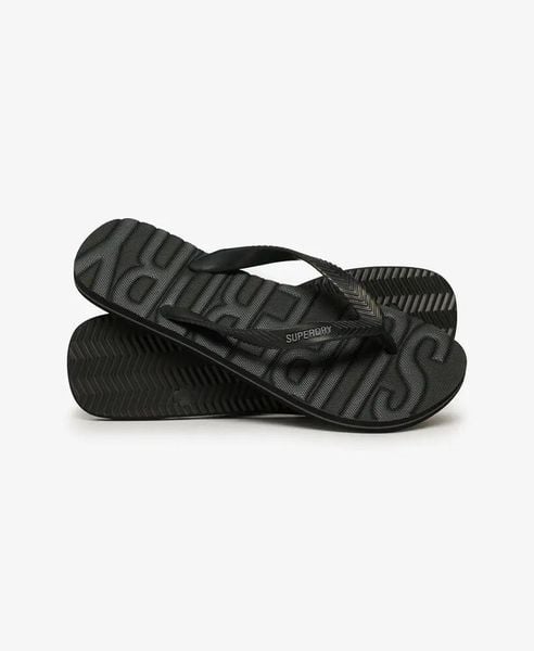 Superdry Core Logo Klapki z gumy – Black. Czarne klapki Superdry, bez wzorów, z gumy, bez obcasa. Za 97.95 zł.