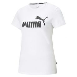 Damska koszulka z logo Essentials PUMA White. Białe bluzki Puma, s, bez wzorów, klasyczne, bez kołnierzyka, bez ramiączek. Za 165.00 zł.