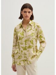 STEFANEL Bluzka w kolorze beżowo-zielonym rozmiar: 40. Brązowe bluzki Stefanel, bez wzorów, z wiskozy, bez kołnierzyka, bez ramiączek. Za 208.99 zł.