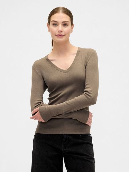 GAP Koszulka w kolorze beżowym rozmiar: XL. Brązowe bluzki GAP, xl, bez wzorów, bez kołnierzyka, bez ramiączek. Za 56.93 zł.