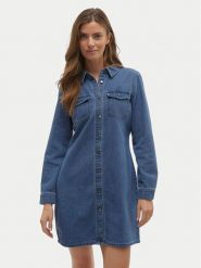 Vero Moda Sukienka jeansowa Jennie 10310968 Niebieski Regular Fit. Niebieskie sukienki Vero Moda, m, bez wzorów, z bawełny, bez kołnierzyka, bez ramiączek. Za 139.99 zł.